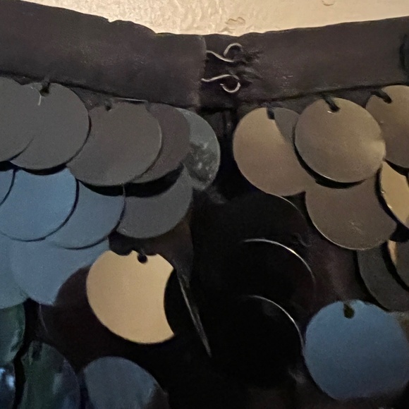 Bloomingdale's Women's Sequined Fully Lined Side Zip A-Line Black Size 4 - Picture 5 of 11